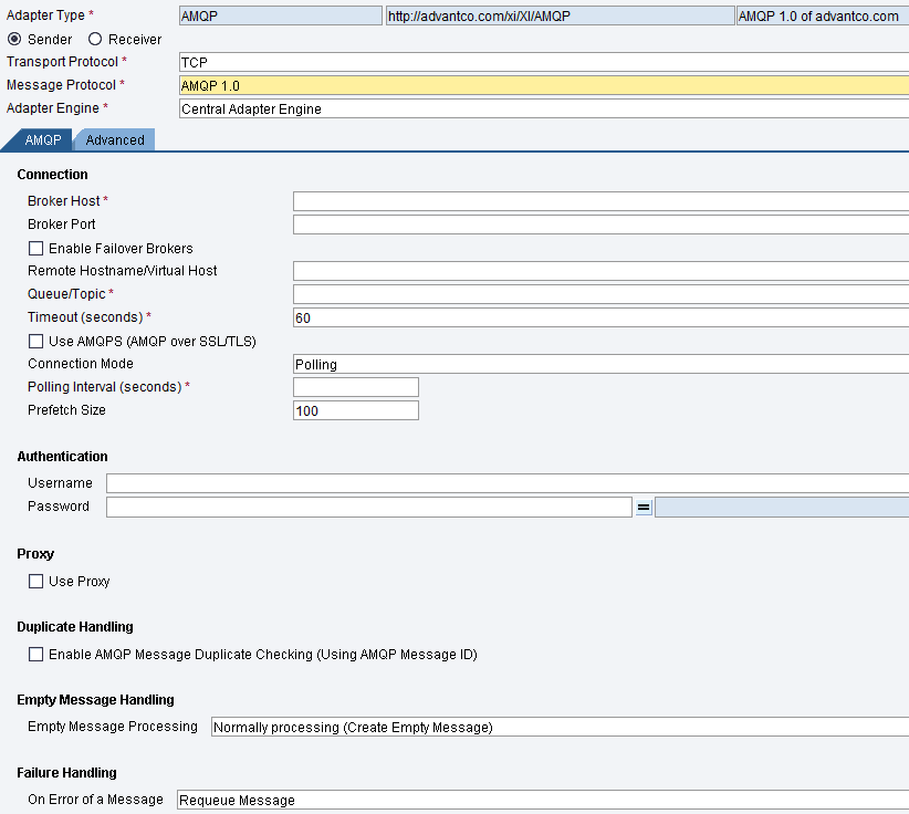 Advantco AMQP Adapter for SAP PI-1