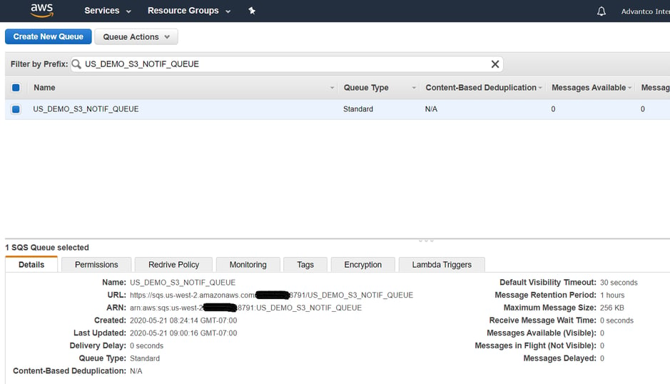 Handling Amazon S3 – SQS notification with the Advantco AWS adapter