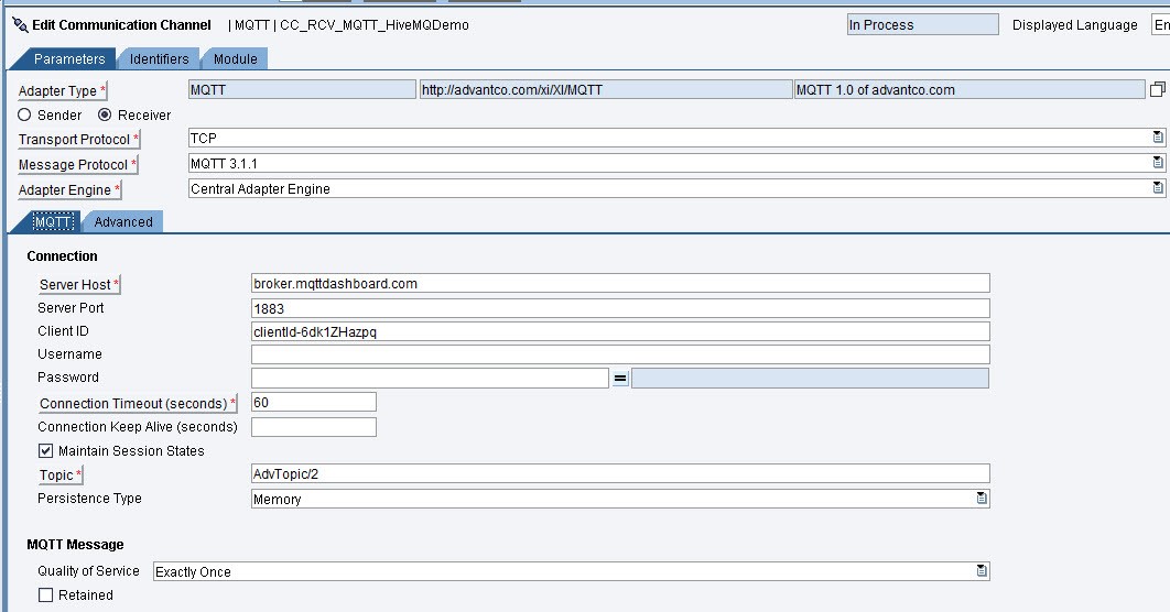 SAP MQTT adapter Pic1