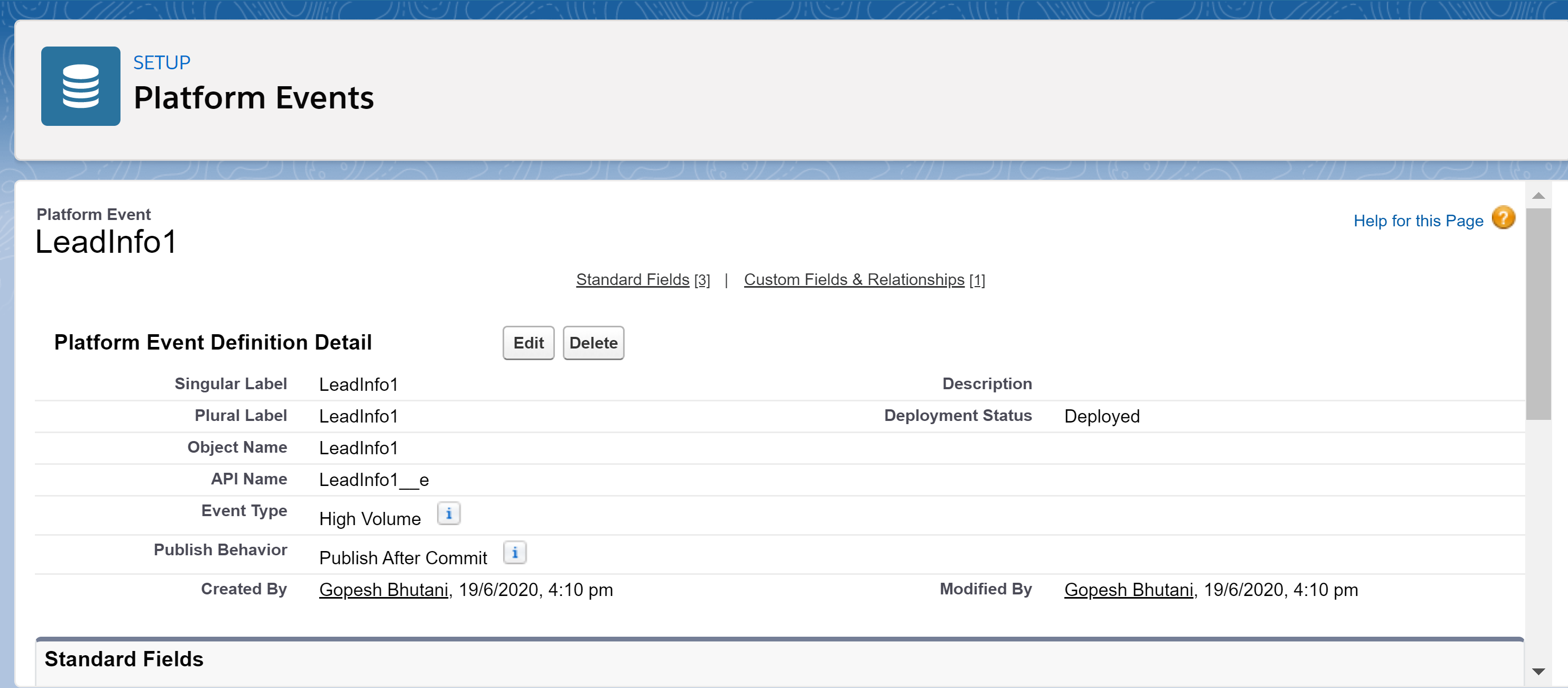 Integrating SalesForce platform events in SAP Cloud Platform