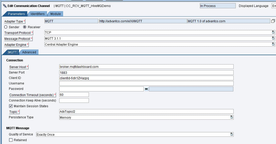 Advantco MQTT adapter for SAP PI/PO