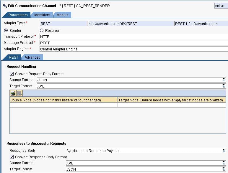 REST adapter for Netweaver SAP PI